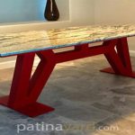 Modern Steel and Granite Dining Table