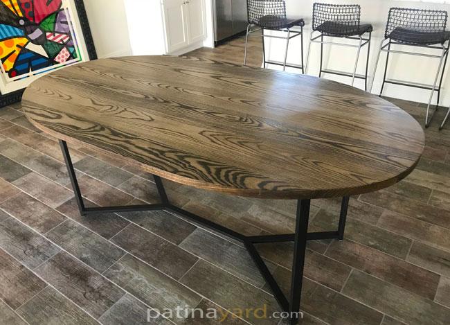 custom oval kitchen table