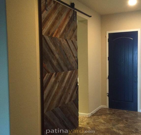 chevron pattern barn wood barn door