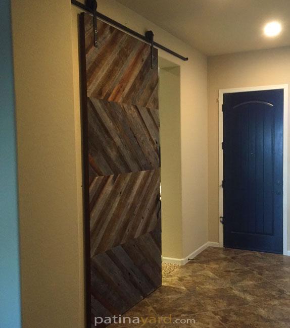 chevron pattern barn wood barn door