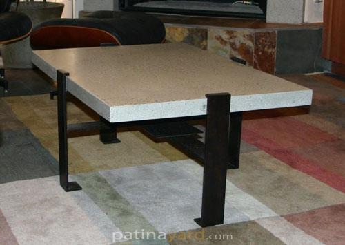 metal and concrete coffee table