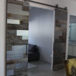 Contemporary Reclaimed Wood and Satin Steel Barn Doors