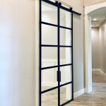 Double Steel and Glass Sliding Barn Doors