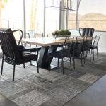 Live Edge Slab Table with Patina Steel Base