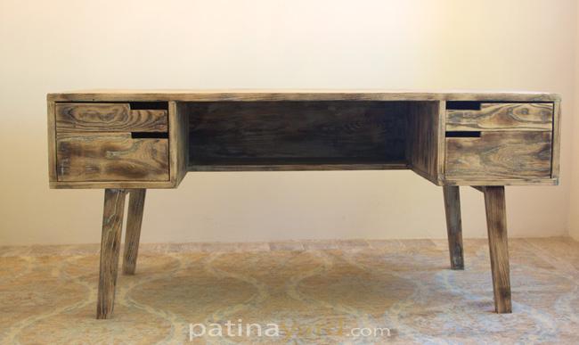 retro custom desk made of wood