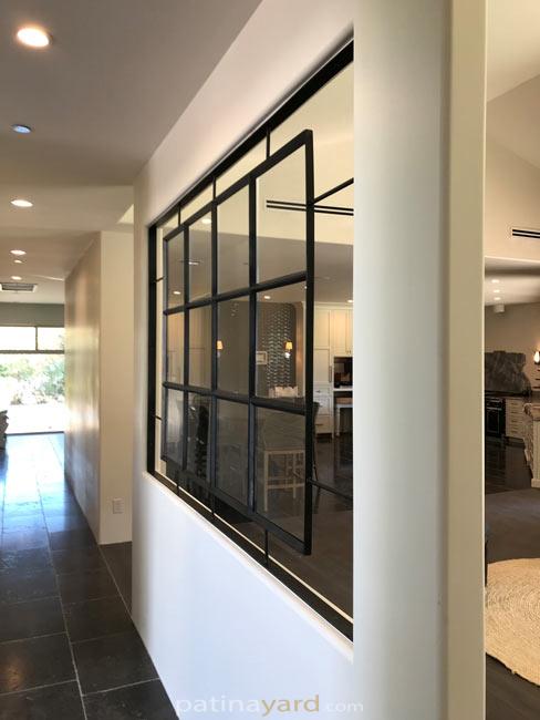 warehouse window feature with blacken steel