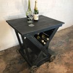 Charred Wood Wine Cart
