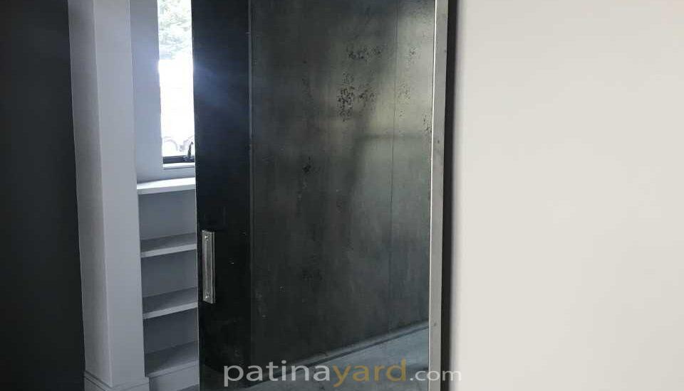 light antique mirror single barn door