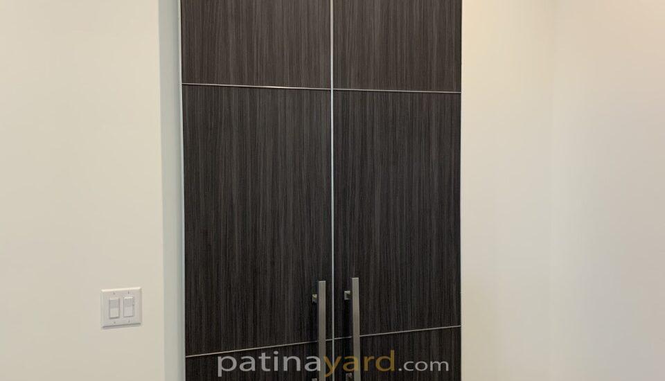 bella laminate double barn doors with stainless seams
