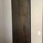 Patina Metal Barn Door with Brass Flush Pull