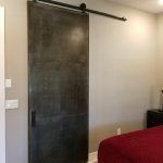 3 Panel Metal Barn Door with Mirrored Back