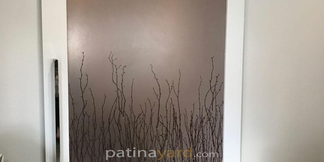 3 form birch panel with white painted frame