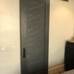 Contemporary Chevron Wood Sliding Door