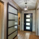 Contemporary Steel and Satin Glass Door