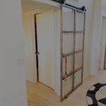 Contemporary Metal and Glass Sliding Door