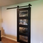 Custom Wood and Antique Mirror Barn Door