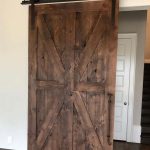 Ranch Style Barn Door with Branding Iron Handle