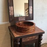 Custom Mahogany Cabinet and Mirror