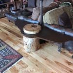 Custom Log Table with Metal Patina Top