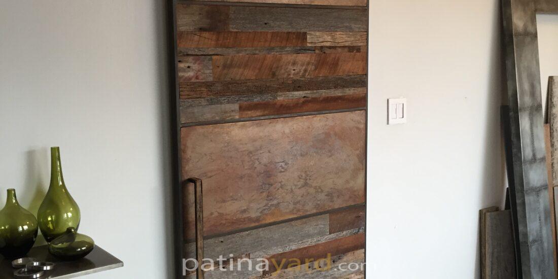 Reclaimed wood and metal barn door