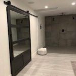 Metal and Clear Glass Sliding Door