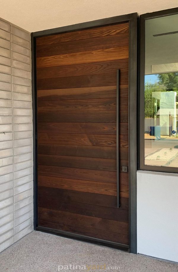 Thermowood Ash Wood Pivoting Door Custom Pivoting front entry door