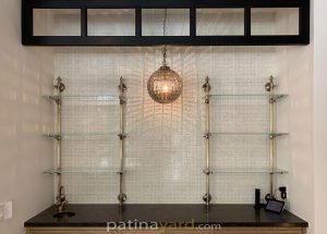 bristo bar brass and glass shelves