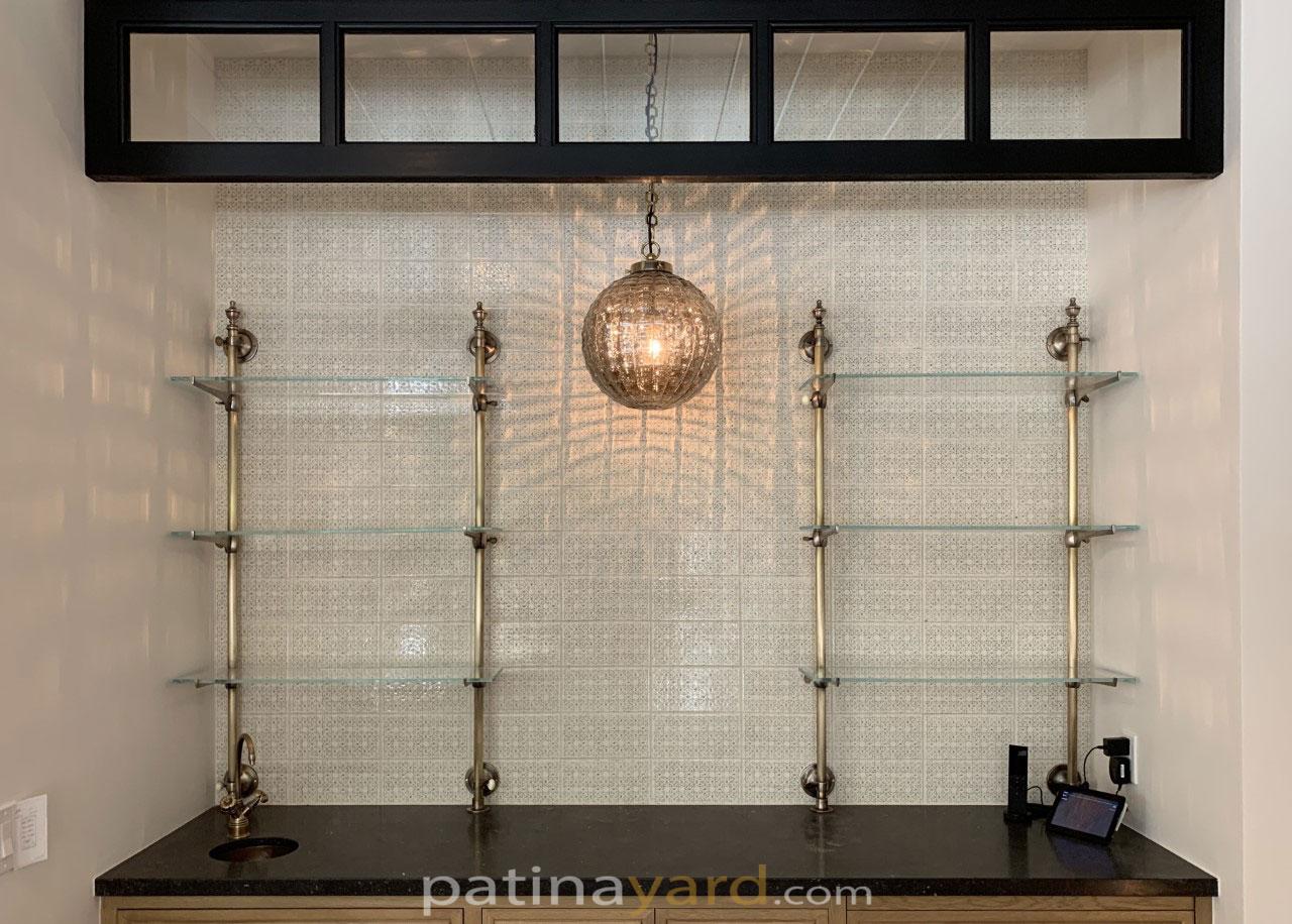 bristo bar brass and glass shelves