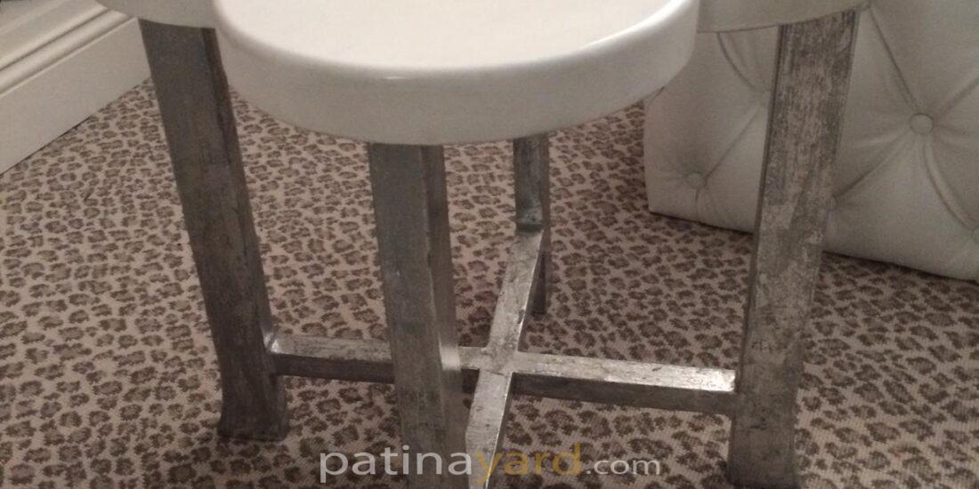 clover concrete and metal side table