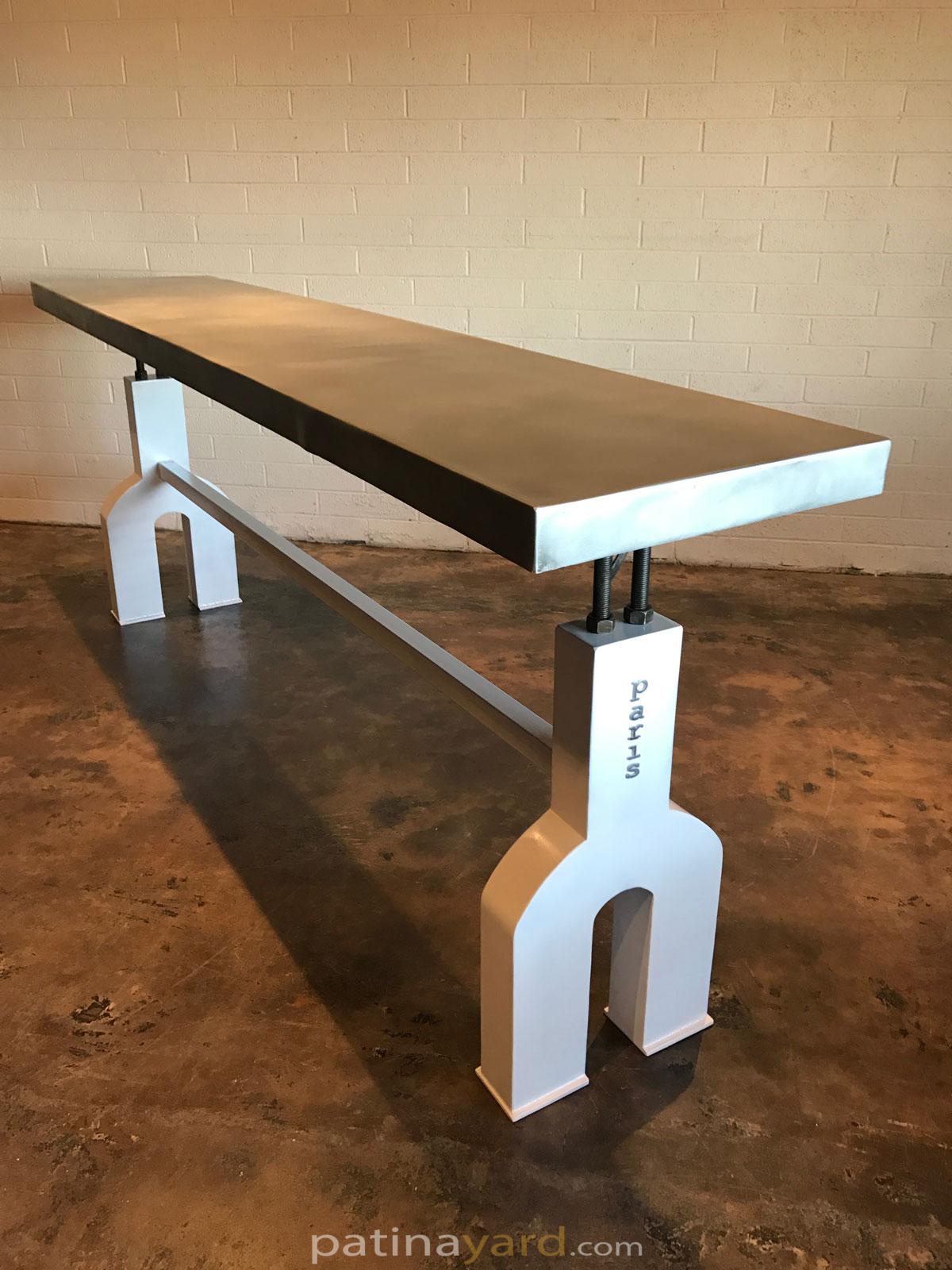 zinc and iron bar table