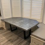 Zinc Table Top with U Shaped Metal Legs