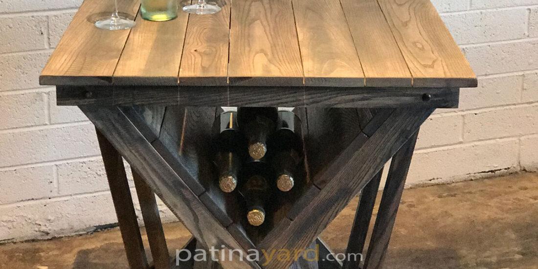 wood wine cart