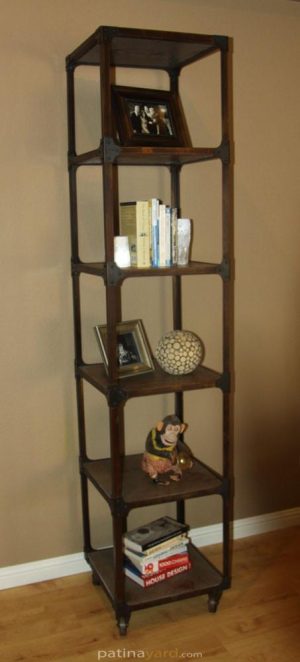 small industrial book shelf