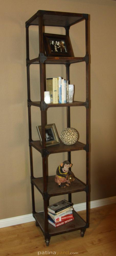 small industrial book shelf