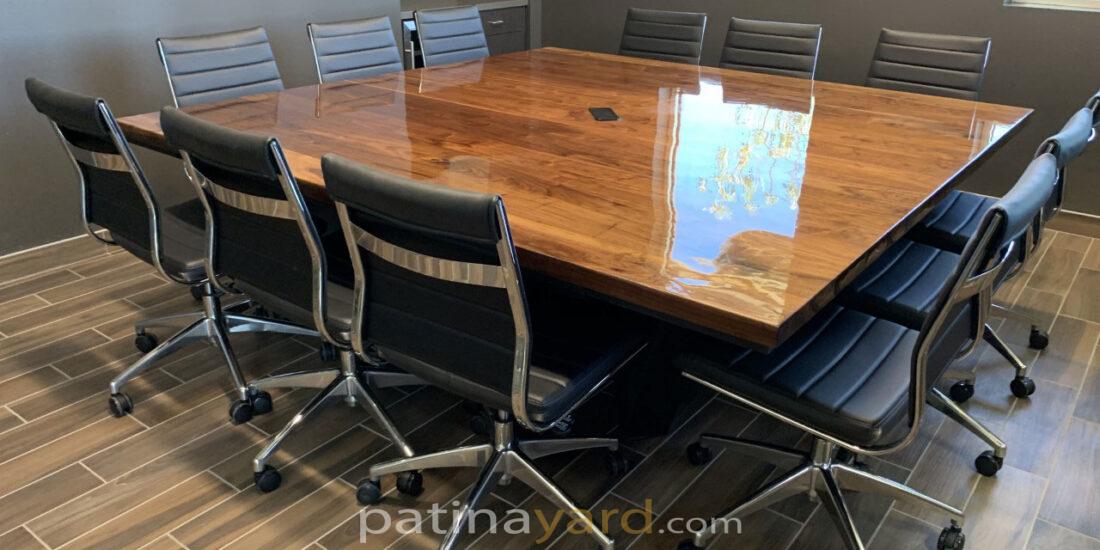 large walnut conference table