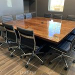Square Walnut Conference Table