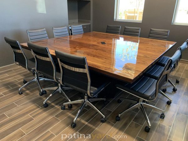 large walnut conference table