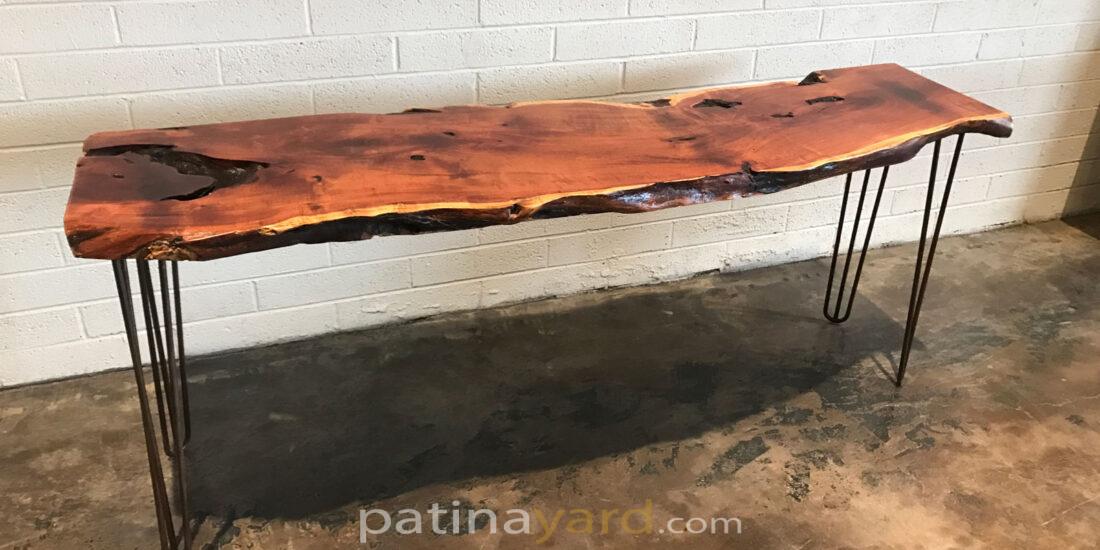 mesquite live edge console table
