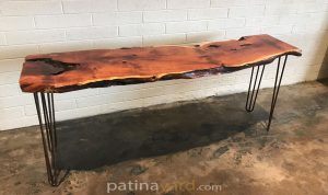 mesquite live edge console table