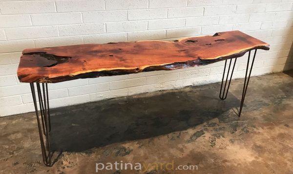mesquite live edge console table