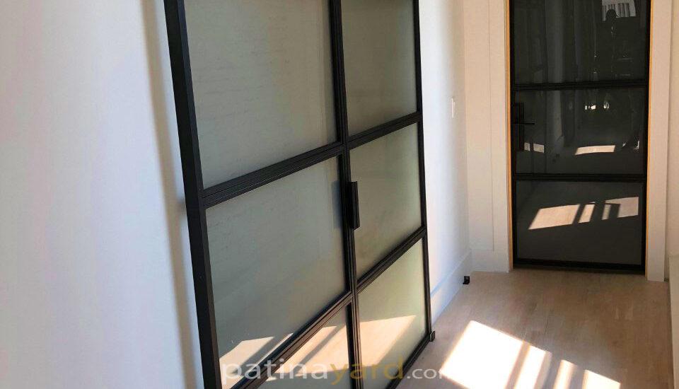 metal and satin lites double doors
