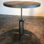 Reclaimed Wood and Industrial Metal Bar Table