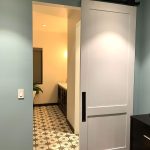 White Wood Shaker Paneled Barn Door