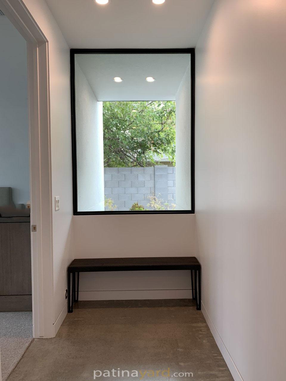 wenge wood and metal bench