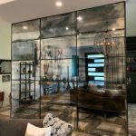 Blackened Iron Frame with Custom Antique Mirrors