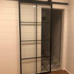 Single Metal and Glass Barn Door