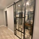 Antique Mirror and Metal Barn Door