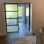 Metal and Satin Glass Hinged Doors