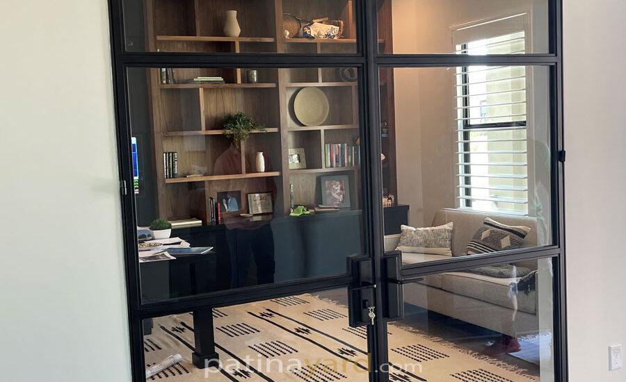 home office metal and glass doors