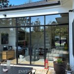Black Metal and Glass Double Doors and Side Lights